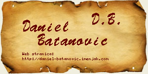 Daniel Batanović vizit kartica